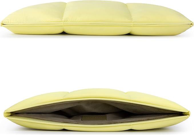 Comfyable Puffy Laptop Sleeve 13 Inch 14 Inch, Quilted Puffer Laptop Carrying Case, Pillow Case Compatible with MacBook Air M4 2025 M3 M2 M1, MacBook Pro M4 Pro/Max, Yellow