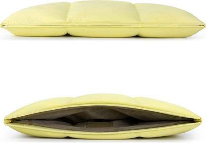 Comfyable Puffy Laptop Sleeve 13 Inch 14 Inch, Quilted Puffer Laptop Carrying Case, Pillow Case Compatible with MacBook Air M4 2025 M3 M2 M1, MacBook Pro M4 Pro/Max, Yellow