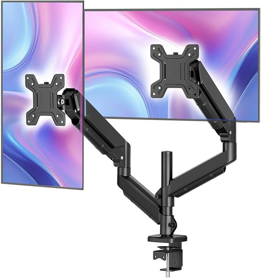 Simple Trending Dual Monitor Stand for 17-27 inch Computer Screens, Computer Stand, Adjustable Stand for 2 Monitors Holds up to 20 lbs, Black