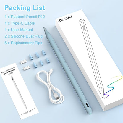 Pencil 2nd Generation for iPad 2018-2024 with Magnetic Wireless Charging Compatible with Apple iPad Pro 13”(M4)/12.9”/11”,iPad Air 6(M2)/5/4/3,iPad mini 7(A17 Pro)/6/5,iPad10/9/8/7/6 Blue