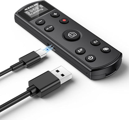 for Sony Camera Rechargeable Shutter Release, AODELAN Wireless Remote Control Zoom Focus Record Compatible with Sony ZV-E10,ZV-1F,ZV-1,A6400,A6700,A7C,A7III,A9,A9 II,DSC-RX0 II,Replace RMT-P1BT(Black)