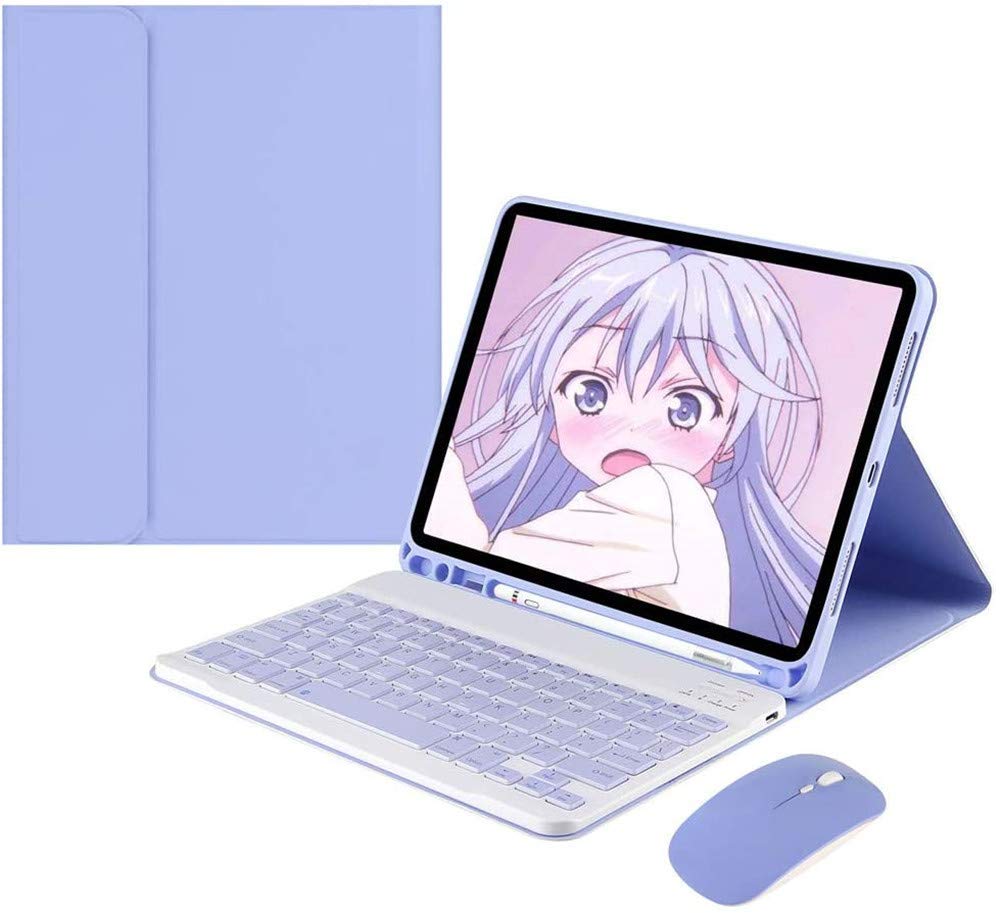 Keyboard Case for iPad Mini 7th(A17 Pro) 2024/Mini 6th Generation with Mouse,Case for iPad mini7/mini6 with Detachable Wireless Bluetooth Keyboard Pencil Holder Slim Smart Cover, Sky Blue