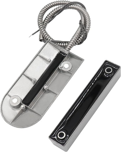 Magnetic Reed Switch Wired Surface Mount Normally Open/Closed NC/NO Contact Sensor Alarm Magnetic Door Switch with 3 Wires, Zinc Alloy Sliver, OC-60