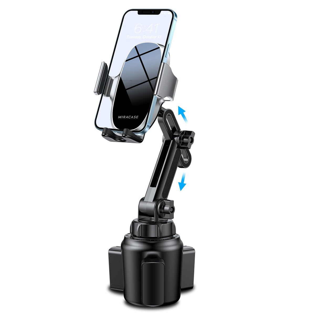 Miracase Cup Phone Holder for Car, [Upgraded Version] Adjustable Long Neck Car Cup Holder Phone Mount Cradle Friendly Compatible with iPhone Samsung Google and All Smartphones, Light Blue
