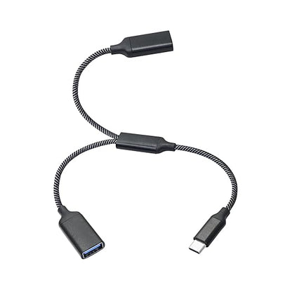 USB Splitter Cable 1FT, USB Type C Male to Dual USB A Female Y Splitter Adapter 1 in 2 Out, Power & Data with OTG Function Intelligent Chip, for Smartphone, Laptop, Car etc
