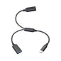 USB Splitter Cable 1FT, USB Type C Male to Dual USB A Female Y Splitter Adapter 1 in 2 Out, Power & Data with OTG Function Intelligent Chip, for Smartphone, Laptop, Car etc