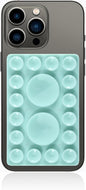 ZYCCER Double Sided Silicone Suction Phone Holder Mount,Compatible with iPhone and Android Cases Hands-Free Mirror Shower Phone Mount Strong Grip Holder (Green, Single Sided 1PCS)