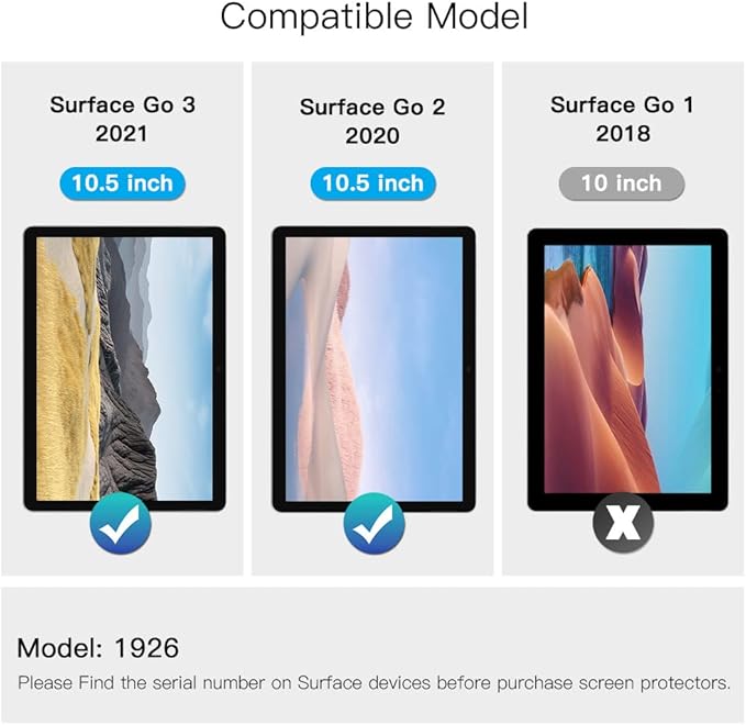 FILMEXT for Microsoft Surface GO 2th Generations Fully Removable Privacy Screen Protector Filter, Anti-Spy Filter, Anti-Glare Feature Makes (for Surface GO 2th Generations Privacy Screen Protector)