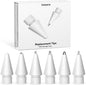 Inesore 6 Styles Replacement Tips for Apple Pencil Pro,Multiple Options Metal Durable Nibs Accessories for Apple Pencil Pro/2nd Generation/1st Gen/USB-C (6 Pack)