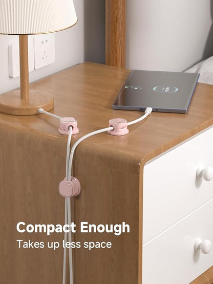 Magnetic Cable Clips, Adjustable Cord Holder Management, Adhesive Wire Keeper Organizer for Home Office Desk Phone PC Car Wall Desktop Nightstand Appliance (9-PCS Purple)