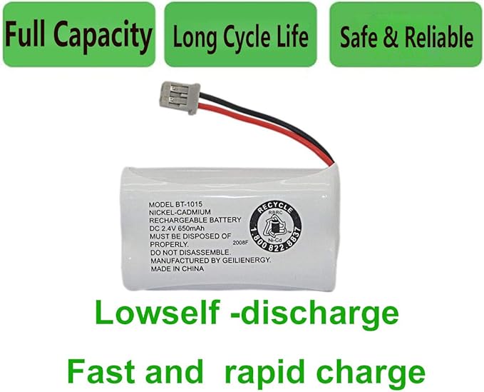 GEILIENERGY BT-1015 BT1015 Battery Compatible for Uniden BT1007 BT-1007 BT904 BT-904 BBTY0651101 BBTY0460001 BBTY0510001 BBTY0624001 BBTY0700001 HHR-P506, HHR-P506A Cordless Phone(4-Pack)