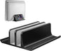 Vaydeer Double Adjustable Vertical Laptop Stand Newly Designed 2 Slots Aluminum Desktop Dual Holder for All MacBook/Chromebook/Surface/Dell/iPad Up to 17.3 Inches - Black