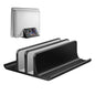 Vaydeer Double Adjustable Vertical Laptop Stand Newly Designed 2 Slots Aluminum Desktop Dual Holder for All MacBook/Chromebook/Surface/Dell/iPad Up to 17.3 Inches - Black