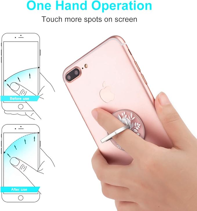 Bonoma Phone Ring Holder, 3 Pack Beach Flowers Butterfly Universal Finger Ring Stand Grip Kickstand Compatible with Smartphones and Tablets