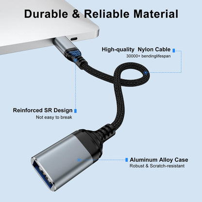 USB C to USB 3.0 Adapter,Type C Male to USB Female OTG Cable 5Gbps Data Transfer for iPhone 16 Pro Max/16 Pro/16 Plus/16e/16/15,iPad,Samsung Galaxy S25 Edge/S25 Ultra/S24/S23/A36/A16,Google Pixel 9a 9
