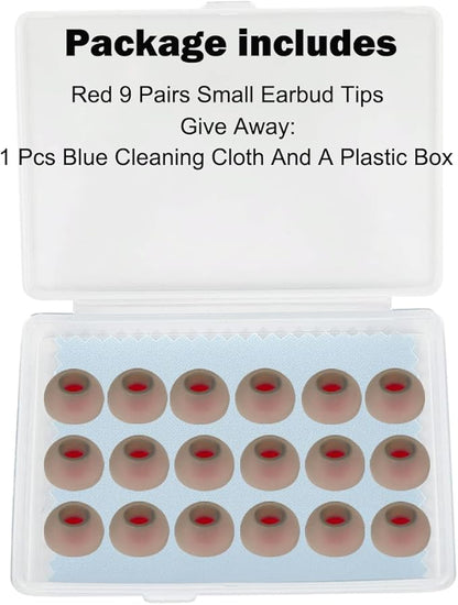 Earbud Replacement Tips Silicone Ear Bud Covers Fit Most in-Ear Earbuds(Inner Hole 4.5mm -6mm) Headphones Ear Tips Earbud Cushions Small 9 Pairs