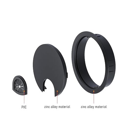 Desk Grommet 2-1/8 Inch 53mm, Zinc Alloy Computer Desk Wire Hole Cover, Office Desktop Cord Cable Hole Metal Ring, Black