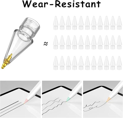 6 Pack Fine Point Replacement Tips Compatible with Apple Pencil 2nd Generation, Apple Pencil 1st Generation & Apple Pencil USB-C Colorful Nibs (Original/Pink/Green/Yellow)