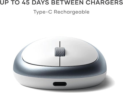 Satechi M1 Wireless Bluetooth Mouse, USB-C Rechargeable, Compact & Portable, for Mac/Windows, Compatible with M4/M3/M2 MacBook, Pro, Air/iMac/iPad Pro, iPhone 16/15/14 & More - Blue