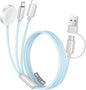 Temdan for Travel Vacation Essentials,3 in 2 USB C Cable for Apple Watch Charger/iPhone 16 Charger/Lightning,Multi Charging Cable Cord,Camping Essentials,Designed for iWatch &iPhone 16-12-5FT Blue