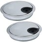 2 Pcs Desk Grommet 3-1/8" / 80 mm, Desk Cord Hole Cover, Cable Grommet Metal Zinc Alloy Materilal, Desk Hole Grommet for Home & Office Pc, Detachable Cable Cord Organizer-Bright Silver