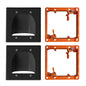 1 Pack Wall Plate Cable Pass Through with Bracket - In Wall Cable Management Kit - Recessed Cable Wall Plate Pair with Single Gang Low Voltage Mounting Bracket - Decorator Cover for Low Voltage Cables