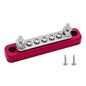 2 x #10 (M5) Studs Power Distribution Block with 5 x #8 (M4) Screws, Ampper 4.2" Bus Bar 12V Power Distribution Terminal Block Battery Busbar for Car Audio Solar (Red)