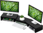 TAVR Dual Monitor Stand Riser Office Desktop Organizer Stand for 2 Monitors, Adjustable Length and Angle 3 Shelf, Extra Long Multifunctional Stand up to 43.3" fit Computer, Laptop, TV, Black
