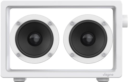 Cassette Portable Bluetooth Speaker, 16W Minimalist Speakers Bluetooth Wireless Loud, HD Powerful Sound and Wide Compatibility V5.3 for Indoor Outdoor - White