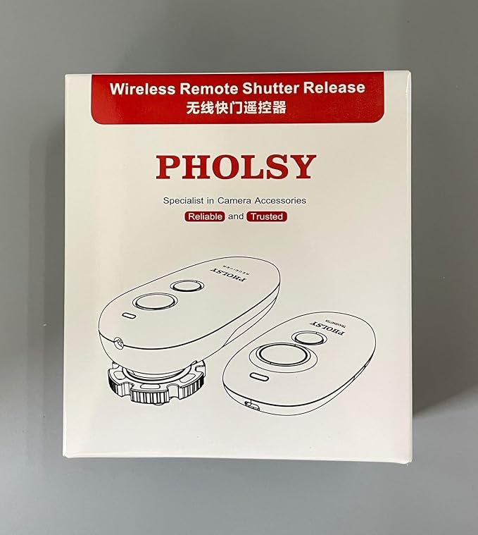 PHOLSY Wireless Shutter Release Camera Remote Compatible with Nikon Z5 Z8 Z9 Z7ii Z6 Z6ii D750 D780 D7500 D7200 D5600 D5500 P7700 P7800 P950 D90 D4 D5 D6 D800 D850 D810 D700 D300 D200 COOLPIX Series