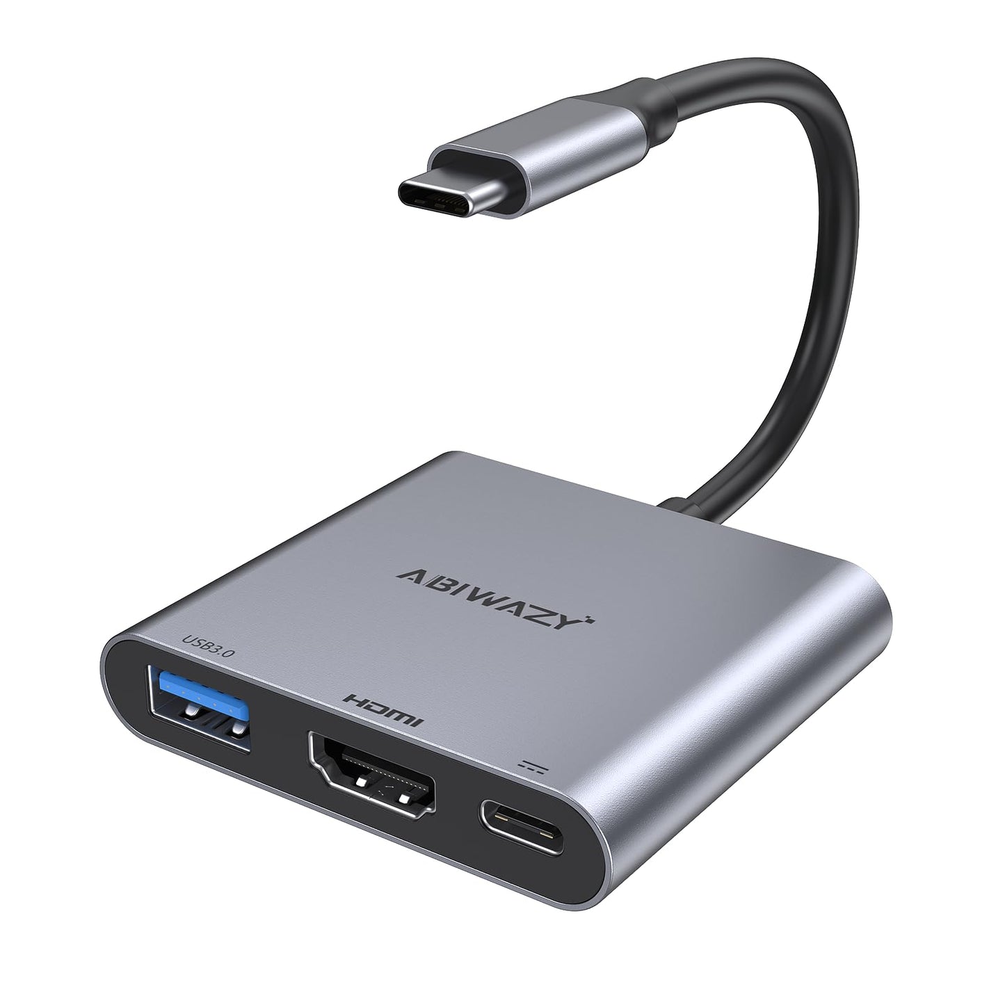 USB C to HDMI Multiport Adapter with 4K HDMI Output,Type-C Hub Converter to 4K HDMI USB 3.0 PD Charging Port,USB-C Digital AV Multiport Adapter for MacBook Pro/air,iPad Pro &More USBC Devices(Grey)