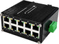 10-Port Gigabit Ethernet Switch,Industrial Design with Rugged Metal Case, Plug and Play, Full-Duplex Fast Ethernet Connectivity, Unmanaged Gigabit Switch, Compact Mini Size, Din-Rail or Wall Mount