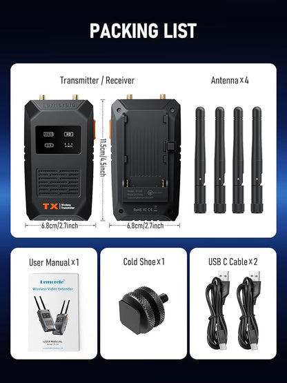 Lemorele Wireless HDMI Transmitter and Receiver, Plug and Play HDMI Local Loop-Out, 5.8G 656Ft 1080P Full HD for Stream Audio & Video from Camera/PC/TV-Box to Projector/Monitor/TV