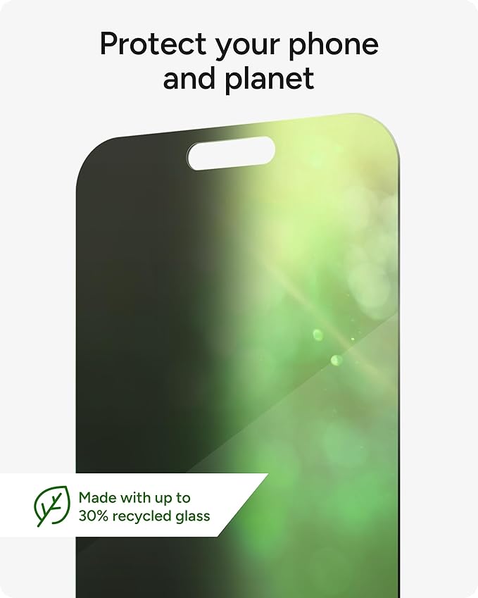 ZAGG InvisibleShield Glass Elite Privacy iPhone 15 Pro Screen Protector - 5X Stronger with Reinforced Edges, 2-Way Privacy Filter, Scratch & Smudge-Resistant Surface, Easy to Install