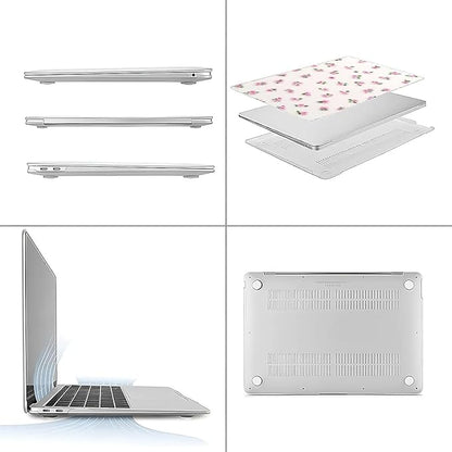 Compatible with MacBook Air 13.3 13.6 Inch Case 2022 2021 2020 2019 Plastic Hard Shell Case Cover,13.6 Air (A2681) M2 2022, Pink Rose