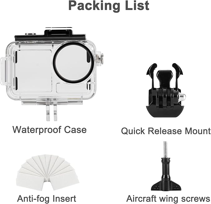 OKFUN 50M/164FT Waterproof Housing Case Compatible for DJI Osmo Action 5 Pro Action4 Action3 Diving Protection Underwater Dive Cover Protective Shell with Bracket Accessories