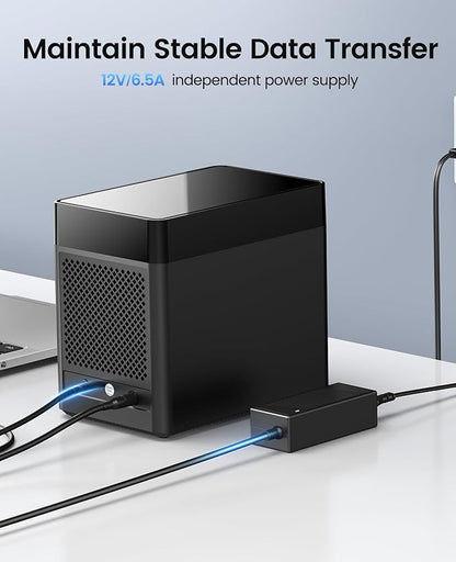 ORICO 5 Bay 3.5inch Hard Drive Enclosure USB 3.0 to SATA Magnetic Tool-Free External HDD Docking Station Case with 12V/6.5A Power Adapter for Family Storage Expansion Up to 90TB (5x18) - DS500U3