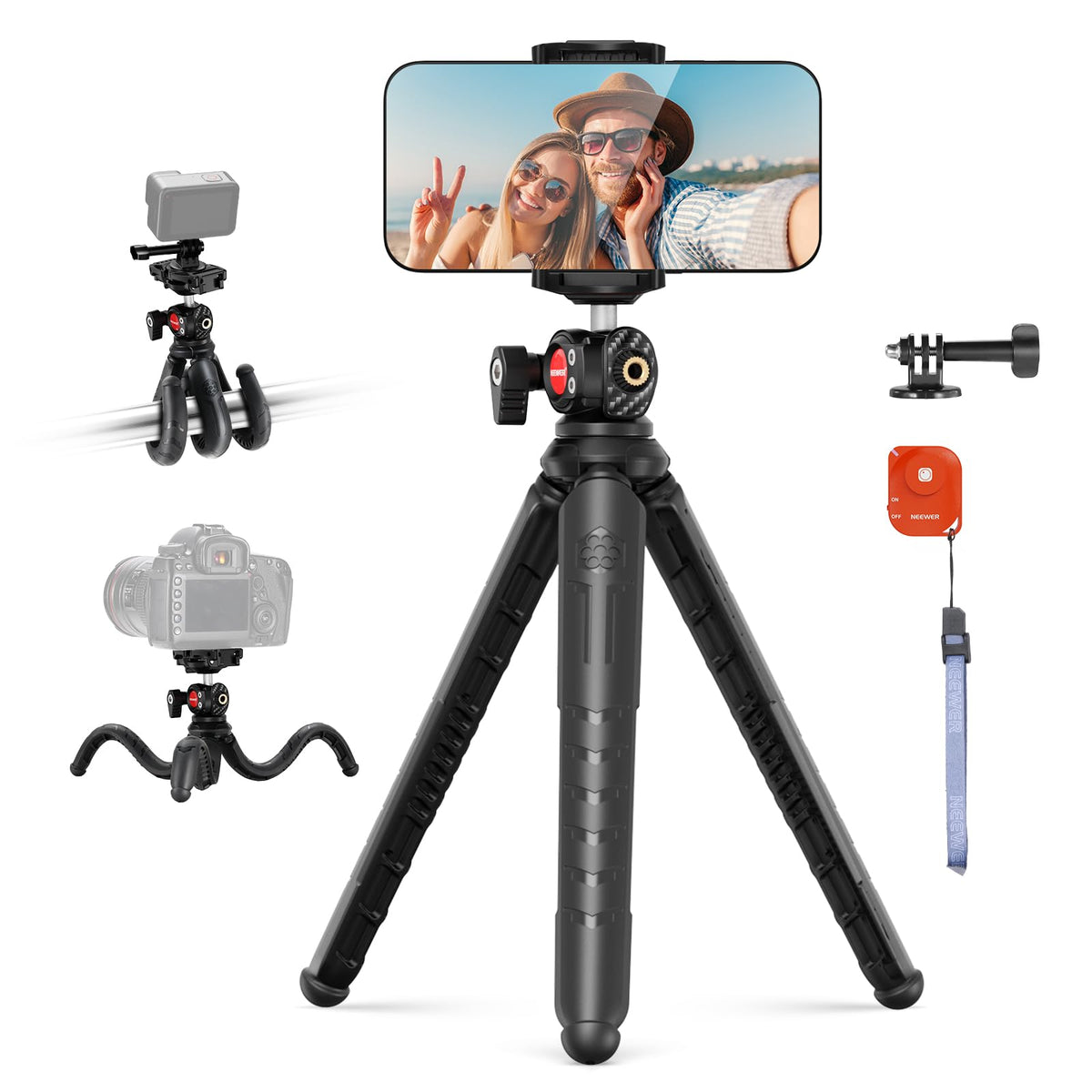 NEEWER Tripod for iPhone with Remote, Mini Flexible Phone Tripod Stand