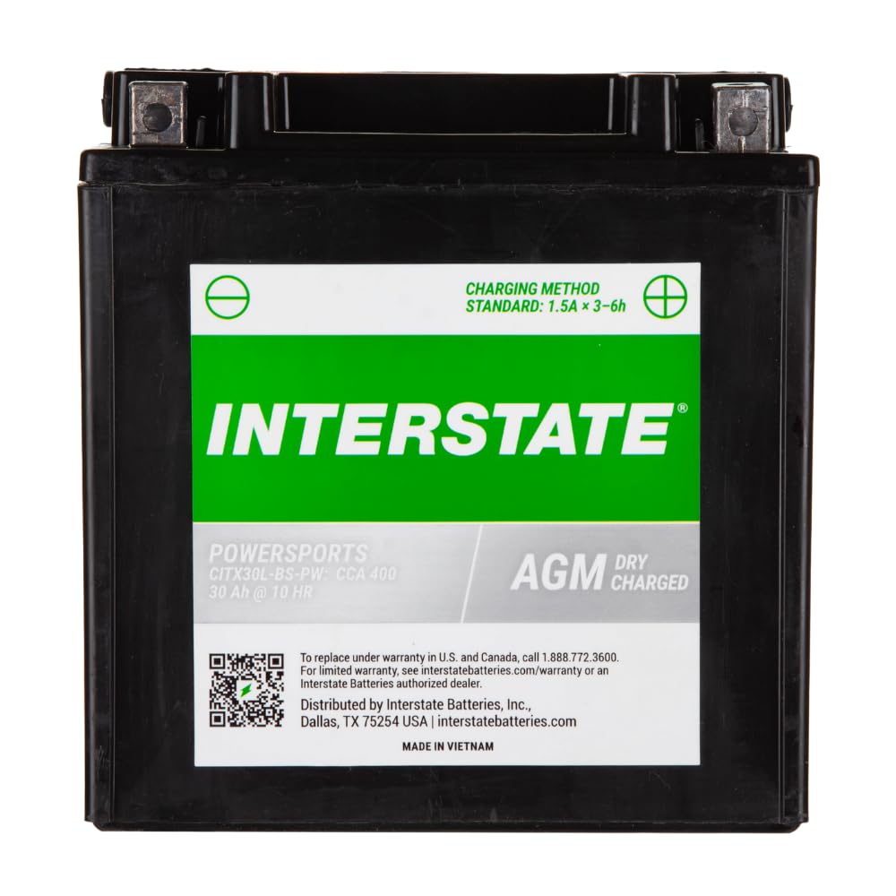 Interstate Batteries YTX14AH-BS Powersports Battery 12V 12Ah 210CCA AGM