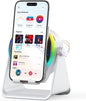 Wireless Induction Speaker, 4 in 1 Bluetooth Speaker Phone Stand with RGB Light, 360° Rotation Phone Holder Compatible with iPhone Android iPad Samsung Galaxy, Birthday Gift for Men Women