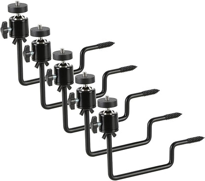 5 Pcs Trail Camera Tree Mount, Trail Camera Holder 360° Cameras Bracket for Game Cam, Hunting Accessories,Metal Security Cam Mount with 1/4 Inch Screw for Solar Panels,etc, Compact Sturdy.