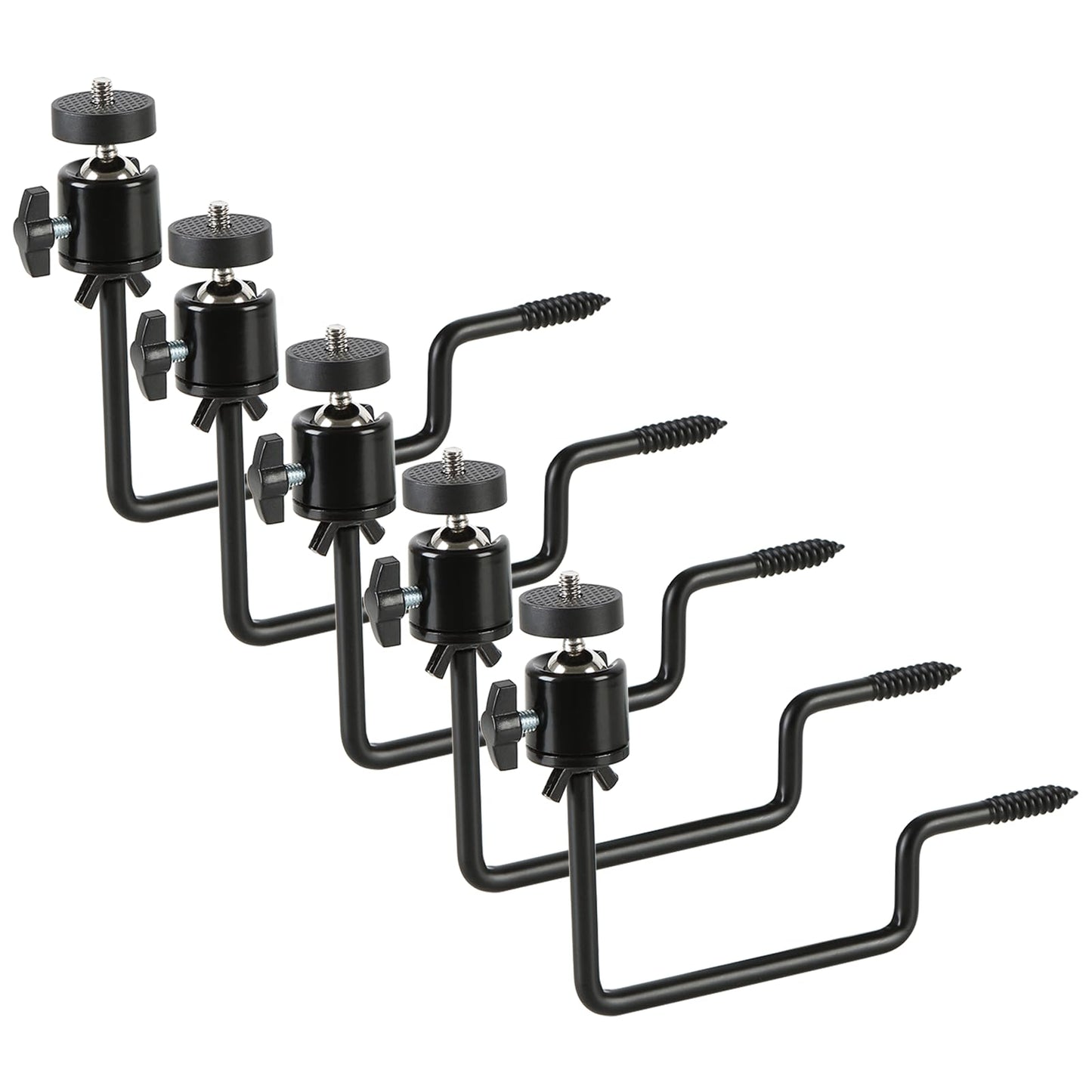 5 Pcs Trail Camera Tree Mount, Trail Camera Holder 360° Cameras Bracket for Game Cam, Hunting Accessories,Metal Security Cam Mount with 1/4 Inch Screw for Solar Panels,etc, Compact Sturdy.