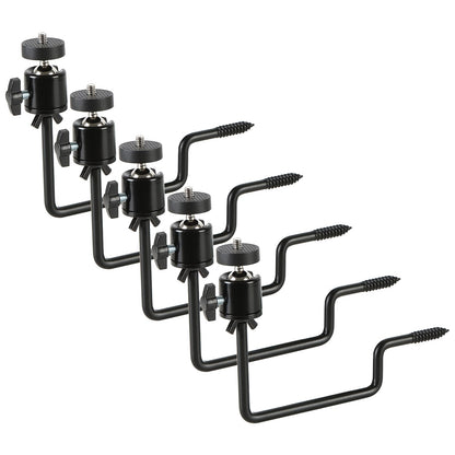 5 Pcs Trail Camera Tree Mount, Trail Camera Holder 360° Cameras Bracket for Game Cam, Hunting Accessories,Metal Security Cam Mount with 1/4 Inch Screw for Solar Panels,etc, Compact Sturdy.