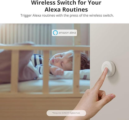 SONOFF Zigbee Switch, SNZB-01P Wireless Push Button, Supports to Create Smart Scenes, Trigger The Connected Devices on eWelink APP with Three Control Options, SONOFF ZigBee Bridge Required, 2Pack