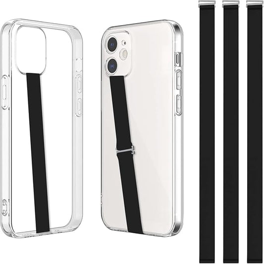 TEAMOLA Silicone Phone Grip Strap, Anti-Slip Phone Hand Holder Black 210