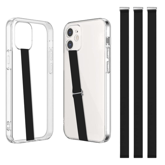 TEAMOLA Silicone Phone Grip Strap, Anti-Slip Phone Hand Holder Black 210