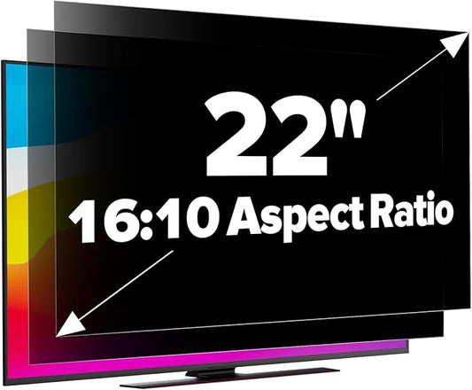 GUDTEKE [2-Pack HD Computer Privacy Screen 22 inch, Upgraded Computer Privacy Screen for 16:10 Widescreen Removable Anti Glare Cover and Blue Light UV-Blocking Filter