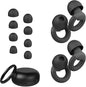 Ear Plugs for Sleeping, 2 Pairs of Reusable Earplugs for Noise Reduction 25dB-30dB with 8 Ear Tips, Soft Hearing Protection Ear Plugs for Concert,Noise Sensitivity, Study & Work, Black