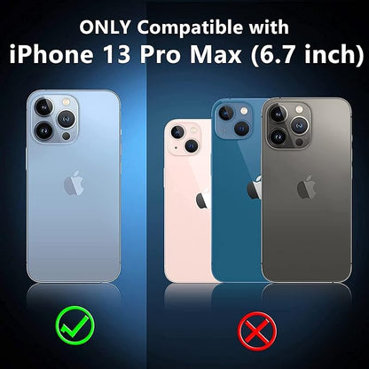 SPIDERCASE for iPhone 13 Pro Max Case, [Crystal Clear Not Yellowing], Slim Thin Phone Case Cell Phone Case & Cover Bundles, Blue/Clear
