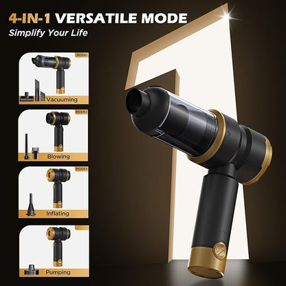 Handheld Car Vacuum Cleaner Cordless, Portable Small Car Vacuum with 16000PA Strong Suction, 4-in-1 High Power Vacuum Cleaner & Air Duster with 2 Batteries, Mini Handheld Vacuum for car,home,office